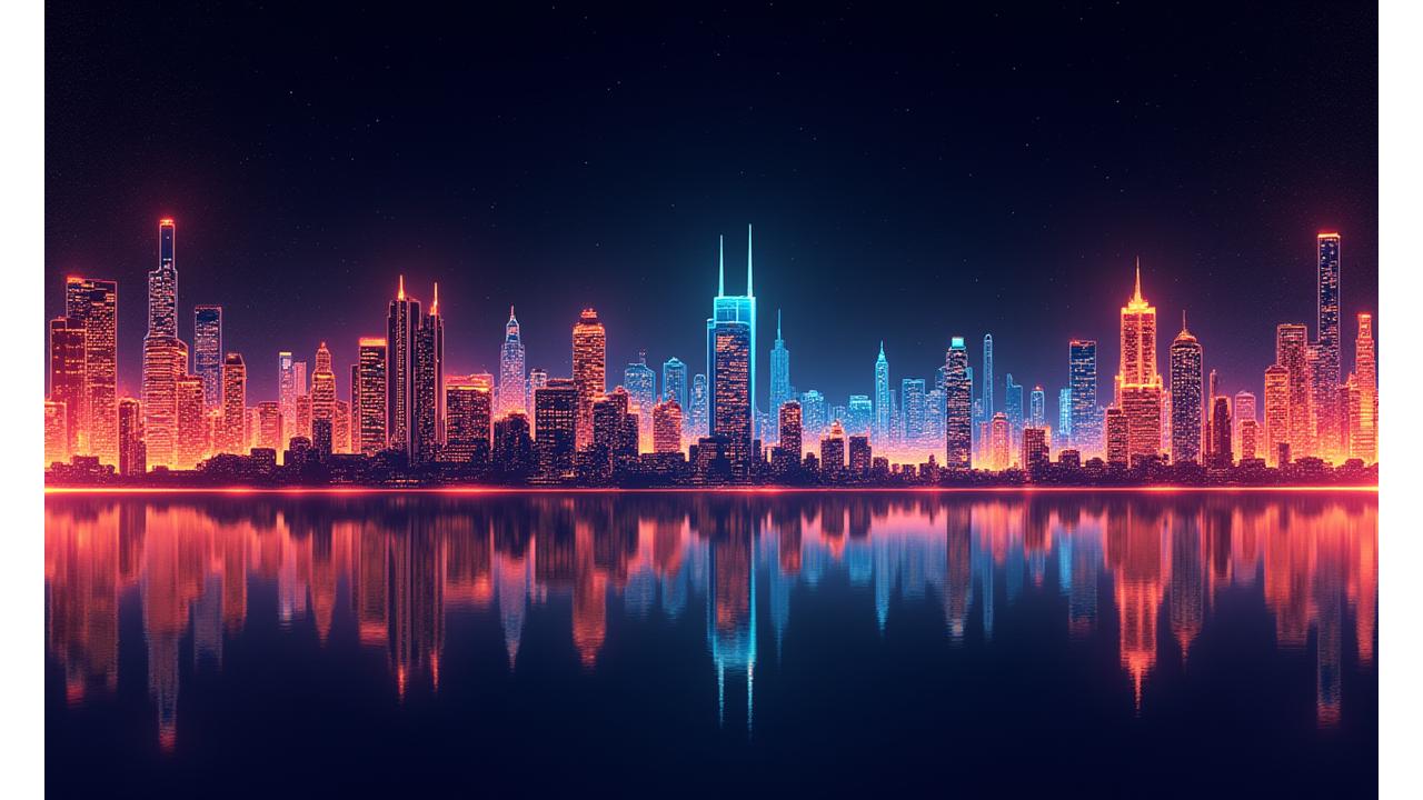 Dynamic visual timeline illustrating EchoVibe Productions' evolution from Chicago's underground club scene to a leading event production company, featuring neon sound waves and iconic city skyline silhouettes.