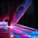 Close-up of a visual artist manipulating projections