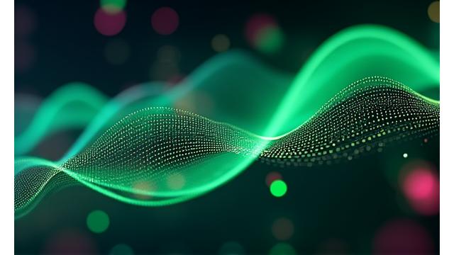 Abstract representation of sound waves and futuristic neon lights, symbolizing creativity and collaboration.