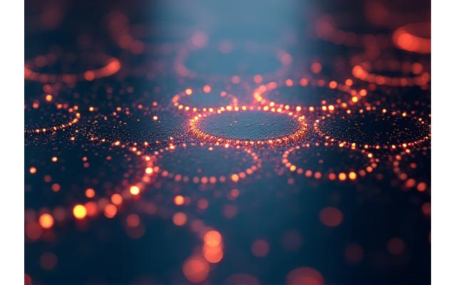 Dynamic visual representation of a complex project timeline with glowing data points, symbolizing EchoVibe Productions' detailed service agreements.